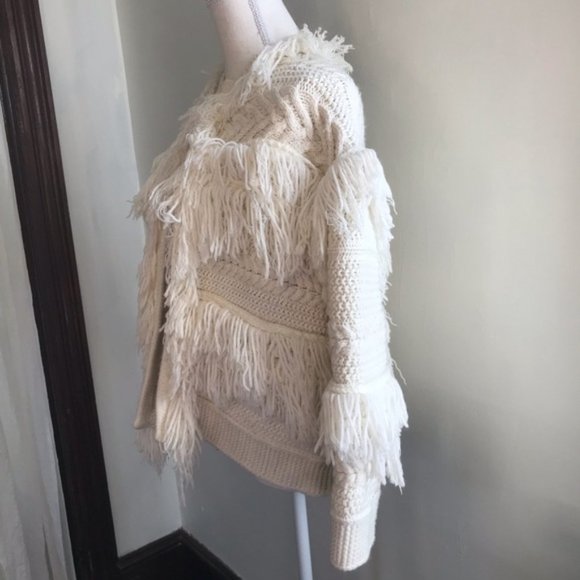 Renee C. Boho Thick knit cardigan with fringe - Picture 4 of 13